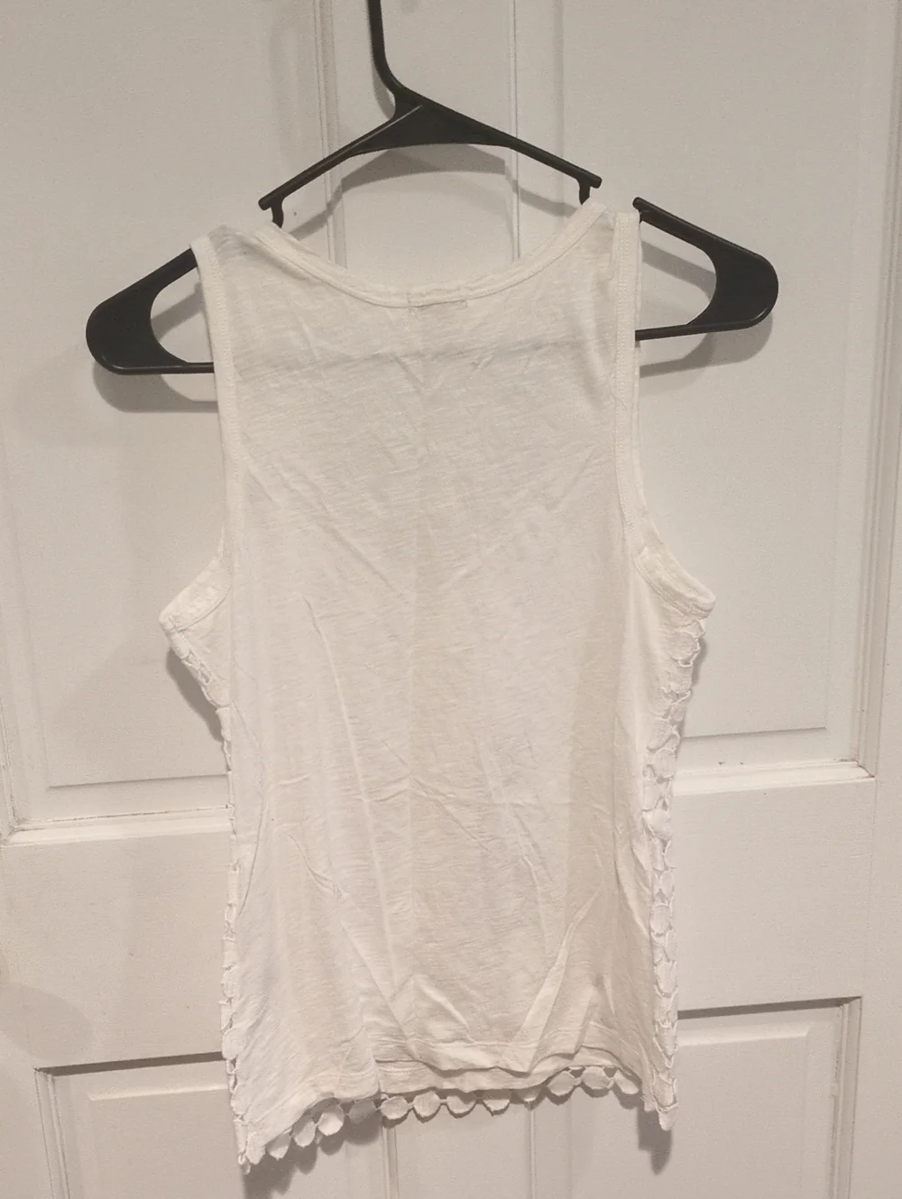 J. Crew White Crochet Overlay Tank